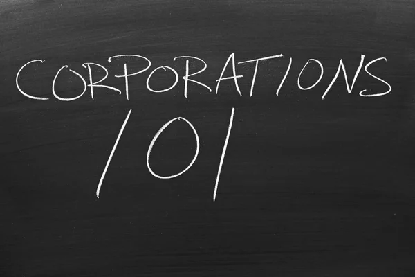 Corporaciones 101 En una pizarra — Foto de Stock
