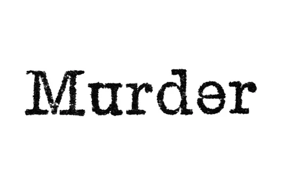 Het woord "Murder" van een schrijfmachine op wit — Stockfoto
