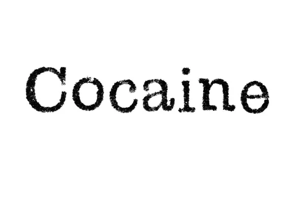 Het woord "Cocaïne" van een schrijfmachine op wit — Stockfoto