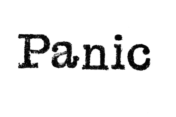 Ordet "Panik" från en skrivmaskin på vit — Stockfoto