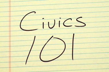 Civics 101 On A Yellow Legal Pad clipart