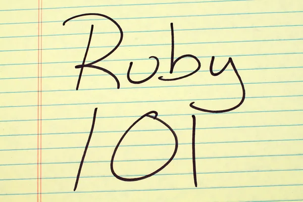 Ruby 101 A sárga jogi pad — Stock Fotó