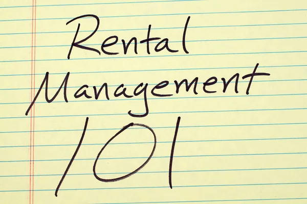 Rental Management 101 On A Yellow Legal Pad — Stock Photo, Image