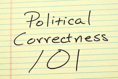 Politik doğruluk 101 üzerinde sarı bloknot