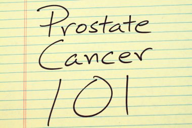 Prostat kanseri 101 üzerinde sarı bloknot