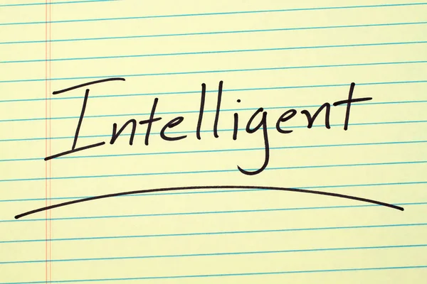 Intelligent On A Yellow Legal Pad — Stock Photo, Image