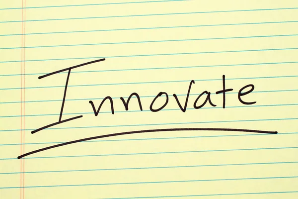 Innovate On A Yellow Legal Pad — Stock Photo, Image