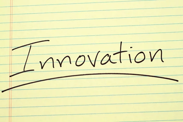 Innovation On A Yellow Legal Pad — Stock Photo, Image