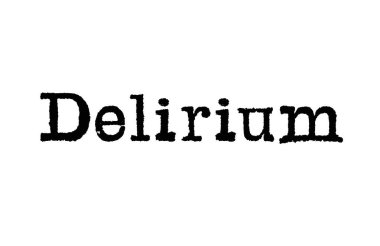 Beyaz zemin üzerinde bir daktilo kelime deliryum