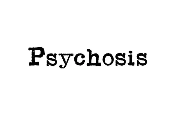 Ordet Psykos Från Skrivmaskin Vit Bakgrund — Stockfoto