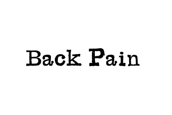 Word Back Pain Typewriter White Background — Stock Photo, Image