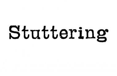 The word Stuttering from a typewriter on a white background clipart