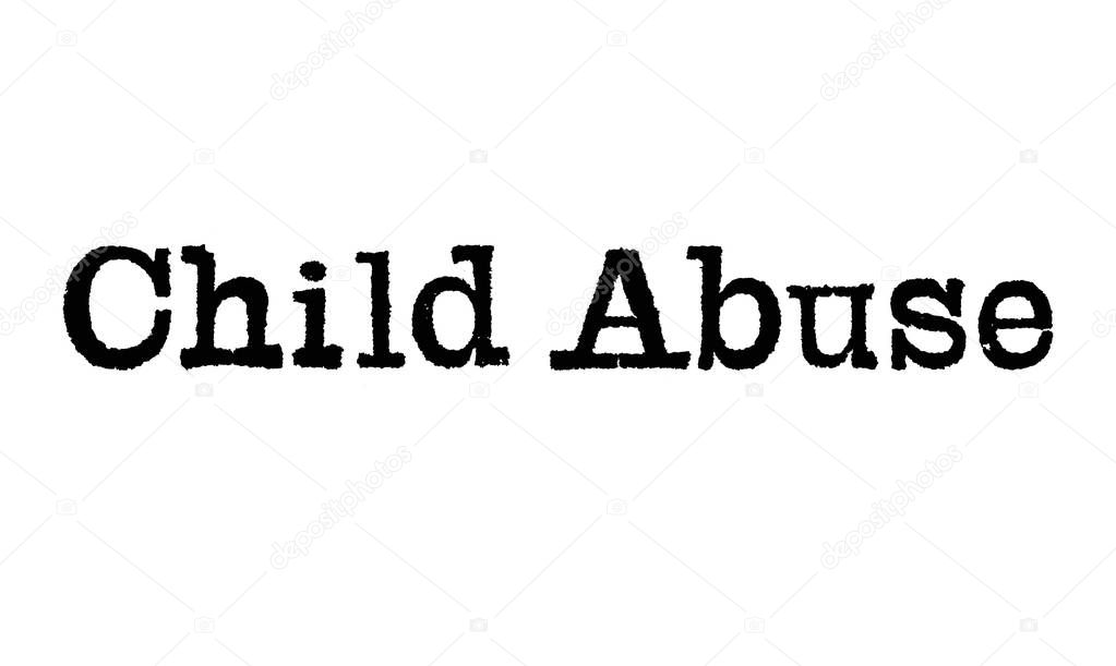 The word Child Abuse from a typewriter on a white background