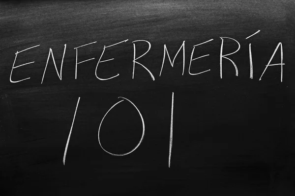 Slova Enfermera 101 Tabuli Křídou Překlad Ošetřovatelství 101 — Stock fotografie