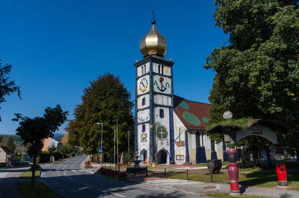 Baernbach, Austria - 23.09.2017: Barbara Saint Kościoła przez Fr — Zdjęcie stockowe