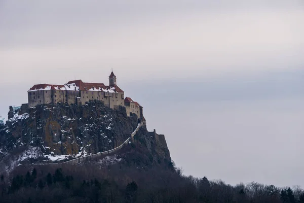 Castello Riegersburg Una Giornata Invernale Grigia Fredda Nel Sud Dell — Foto Stock