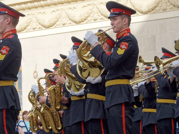Moscov Russia June 2017 Performance Young Participants Military Brass Band — Stock Photo, Image
