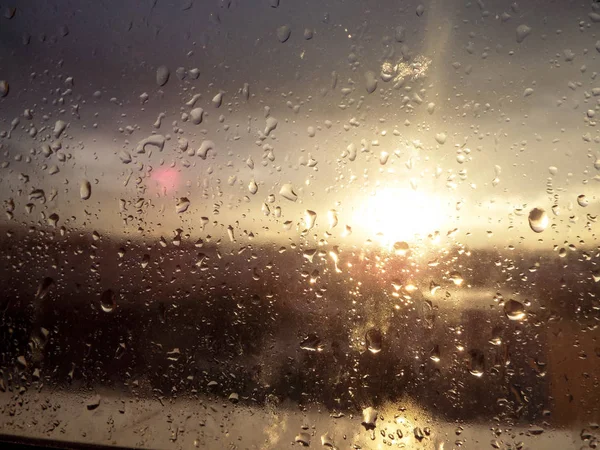 Gotas de agua sobre vidrio — Foto de Stock