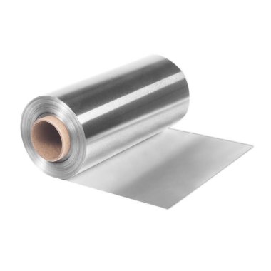 Beyaz bir arka planda izole edilmiş manikür ya da yemek için folyodaki folyo