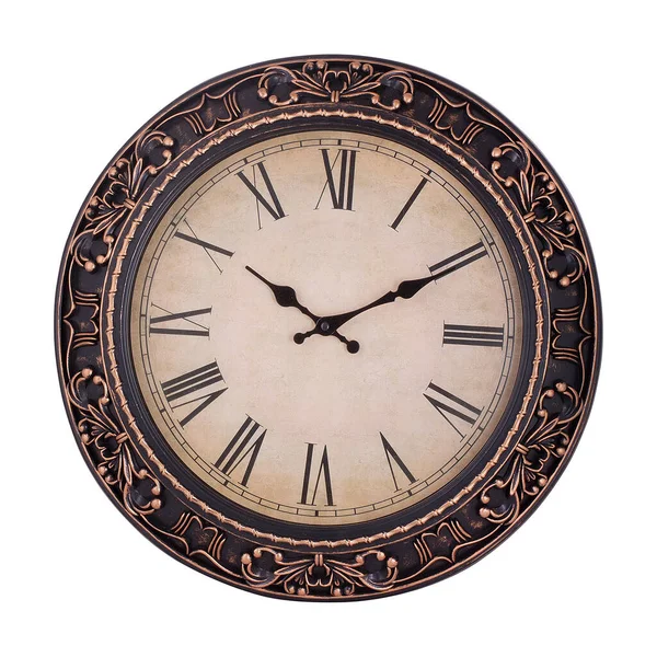 Reloj Vintage Números Romanos Aislado Blanco —  Fotos de Stock