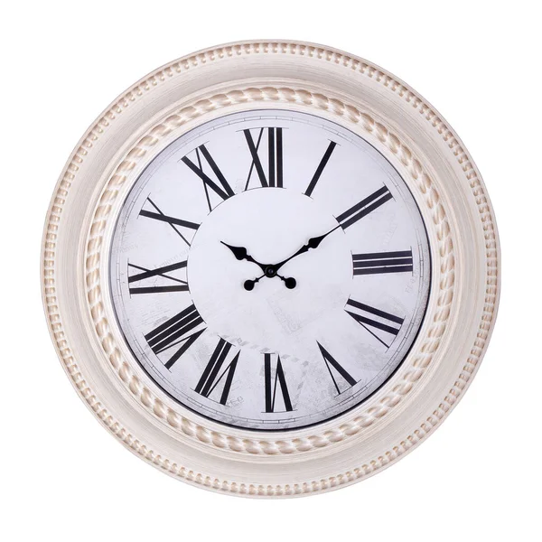 Horloge Vintage Chiffres Romains Isolés Sur Blanc — Photo