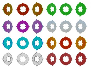 ok 3d Icon set 3D render çizimi