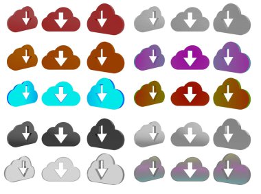 bulut 3d Icon set 3D render çizimi