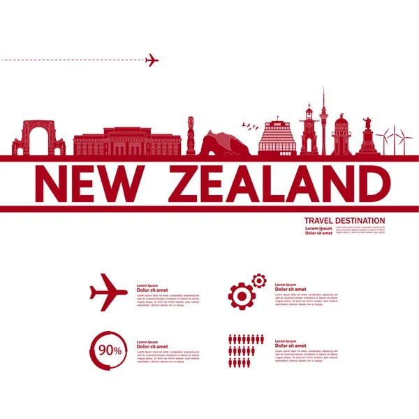 Гранд Векторная Иллюстрация Новой Зеландии — стоковый вектор