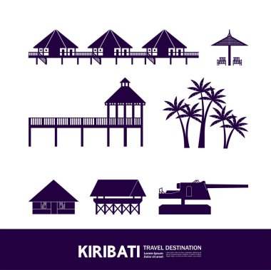 Kiribati seyahat hedefi büyük vektör çizimi.