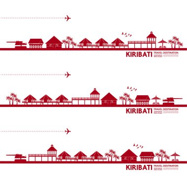 Kiribati seyahat hedefi büyük vektör çizimi.