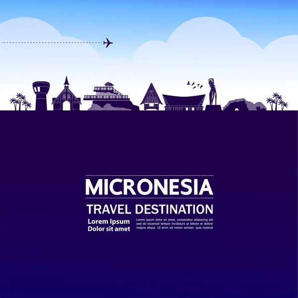 Micronesia Viaje Destino Gran Vector Ilustración — Vector de stock