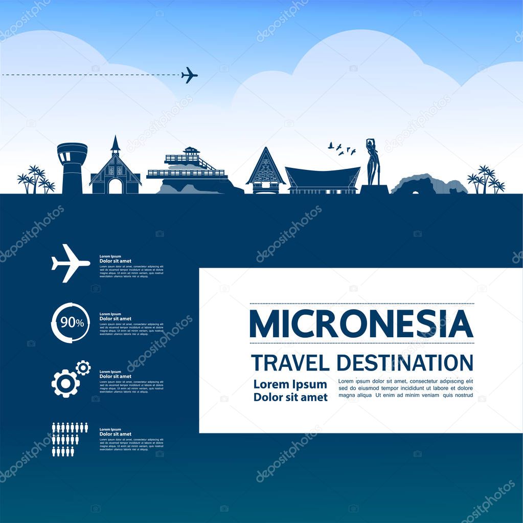 Micronesia travel destination grand vector illustration.