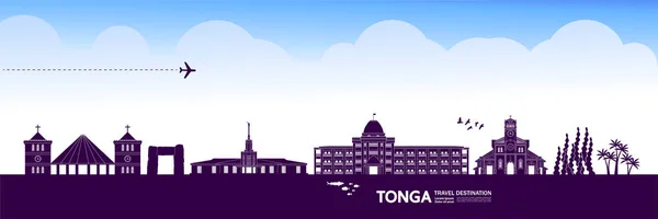 Tonga Destination Voyage Illustration Grand Vecteur — Image vectorielle