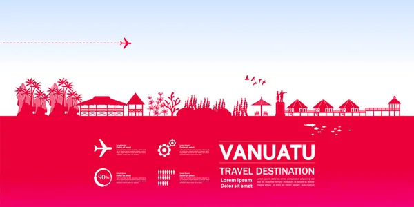 Vanuatu Viaje Destino Gran Vector Ilustración — Vector de stock