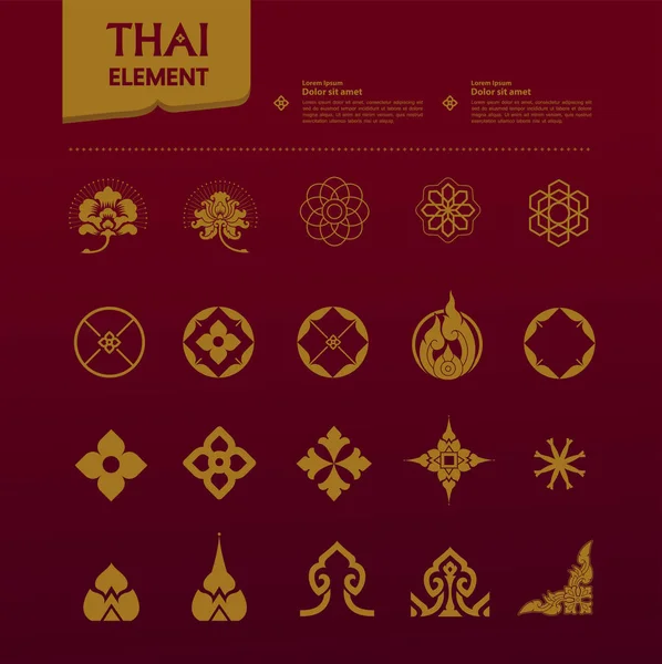 Elemento Arte Tailandés Para Ilustración Vectorial Diseño Gráfico Tailandés — Archivo Imágenes Vectoriales