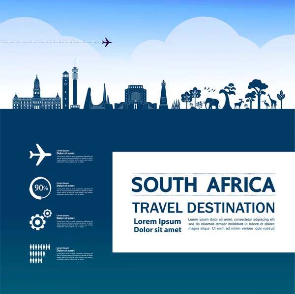 Sudáfrica Viaje Destino Gran Vector Ilustración — Vector de stock