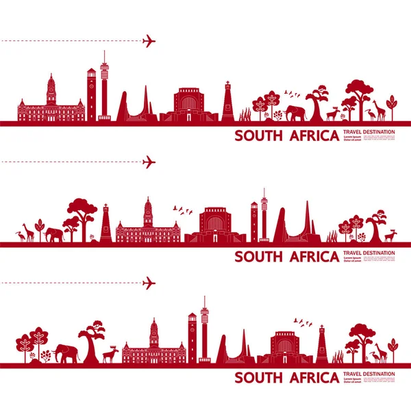 Sudafrica Destinazione Viaggio Grand Vector Illustrazione — Vettoriale Stock