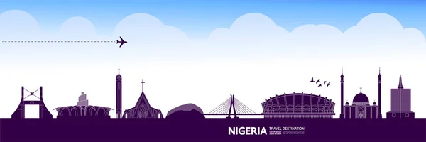 Великая Векторная Иллюстрация Путешествия Нигерии — стоковый вектор
