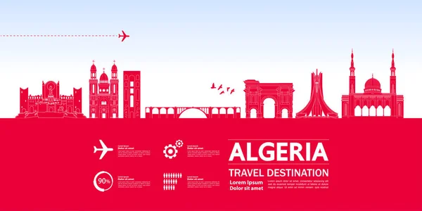 Argelia Viaje Destino Gran Vector Ilustración — Archivo Imágenes Vectoriales