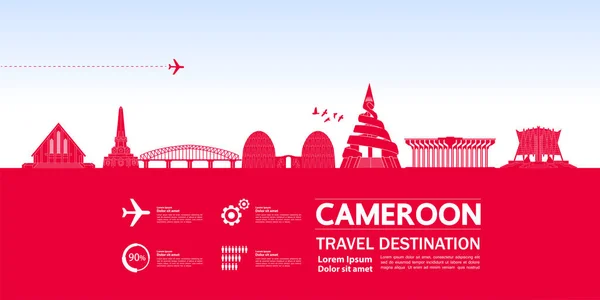 Cameroun Destination Voyage Illustration Grand Vecteur — Image vectorielle