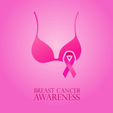 Göğüs kanseri farkındalık vektörü çizimi.