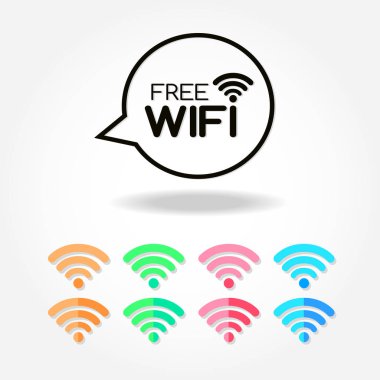 Bilgisayar ve dünya bağlantısı için Wifi simgesi.