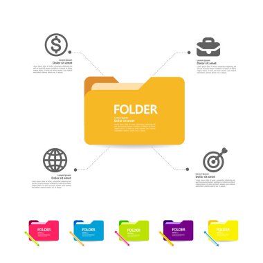 İş konsepti vektör illüstrasyonu için dizin ve element.