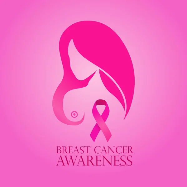 Göğüs Kanseri Farkındalık Vektörü Çizimi — Stok Vektör