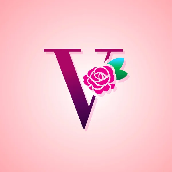 Carta Con Rose Flower Para Belleza Logotipo Moda — Archivo Imágenes Vectoriales