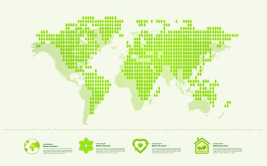 Yeşil ekoloji vektörü illüstrasyonuyla birlikte dünyayı kurtarın.
