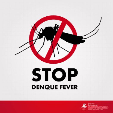 Denque hummasını ve sivrisinek vektör illüstrasyonunu durdurun.