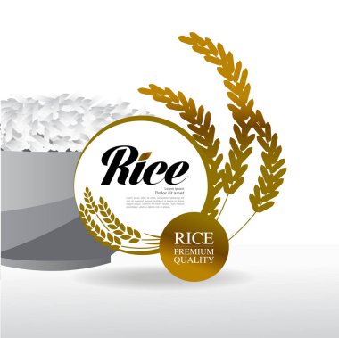 Premium Rice büyük kaliteli tasarım konsept vektör.
