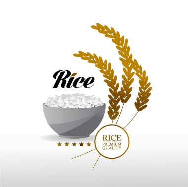 Premium Rice büyük kaliteli tasarım konsept vektör.