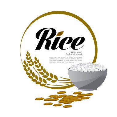 Premium Rice büyük kaliteli tasarım konsept vektör.